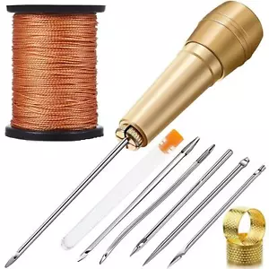 Punzón de cobra con aguja de gancho para reparación de zapatos hilo de coser - Imagen 1 de 18