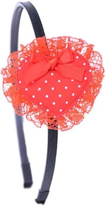 Lindo PUNTOS de lunares CORAZÓN CORAZÓN PELO - ROJO Rockabilly - Imagen 1 de 1