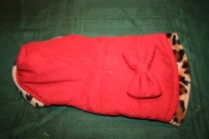 NEW, ADORABLE RED WT ANIMAL PRINT CASUAL CANINE DOGGIE HOODIE JACKET/COAT SZ XS - Picture 1 of 6