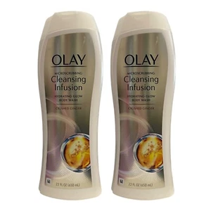 2 Pack Olay Microscrubbing Cleansing Infusion Glow Body Wash Crushed Ginger 22oz - Picture 1 of 7