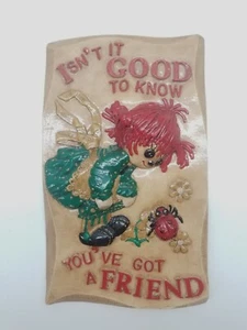 Vintage Raggedy Ann 1970's Rare Cast Plaster Wall Decor You've Got A Friend" - Picture 1 of 3