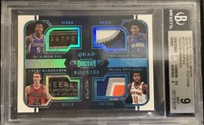 DE’AARON FOX LAURI MARKKANEN 2017-18 DOMINION QUAD ROOKIE TAG PATCH PLATINUM 1/1