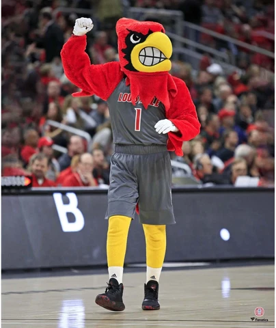 Louisville Cardinals Unsigned Louie the Cardinal Hyping Up Crowd Photograph Cover
