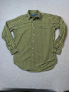Ralph Lauren Shirt Herren klein Tartan kariert langärmelig Flanellpony gelb grün - Bild 1 von 12