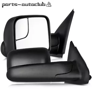 Manual Towing For 02-08 Dodge Ram 1500 03-09 Ram 2500 3500 Side Mirrors Pair Set - Picture 1 of 13