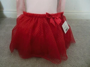 Gonna in tulle rosso scintillante natalizio marca Holiday Time taglia 18 Mos nuova con etichette - Foto 1 di 2