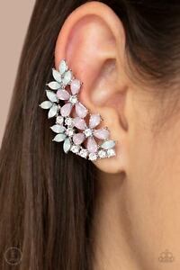 Garden Party Powerhouse ~ Pink Ear Crawlers Earrings Paparazzi Jewelry