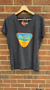 Coca-Cola ladies XL Dark Grey Official Olympic Partner T-shirt #G - Picture 1 of 11
