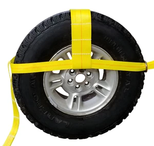 (1 pair) 13"-35" TOW DOLLY ADJUSTABLE STRAPS, CAR TRANSPORT TIE DOWN - Picture 1 of 5