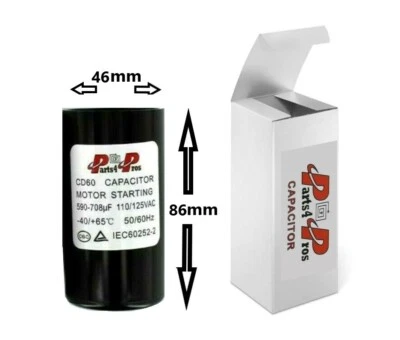 PARTS4PROS 590-708 uF MFD 110-125VAC 110/125V High Quality Motor Start Capacitor Round HVAC