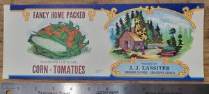 ADVERTISING Label Cedartown Georgia Lassiter Fancy Home Packed Corn Tomatoes - Picture 1 of 1