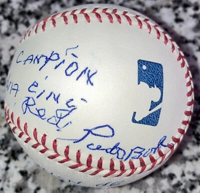 PEDRO BORBON AUTOGRAFADO MLB BEISEBOL SGC holograma “REDS HOF” & “1975 1976 WSC” - Imagem 1 de 4