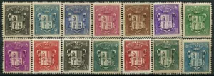 French Andorra Series Shields 1937 / 14 Stamps * / MH - Picture 1 of 2