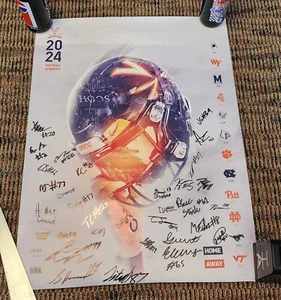 UNIVERSITY OF VIRGINIA Autographed POSTER 2024 FOOTBALL TEAM 18X24 - Picture 1 of 3