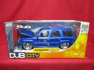 2002 Cadillac Escalade Blue Dub City Jada Toys 1/24 Diecast Model Car SUV 4x4 - Picture 1 of 3
