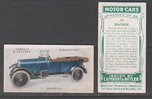 CIGARETTE CARDS Lambert & Butler 1923 Motor Cars 2nd series - set of 25 - Picture 1 of 1