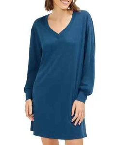 Three Dots V-Neck T-Shirt Dress Women's XS Moonlit Ocean Long Sleeve Pullover - Picture 1 of 16