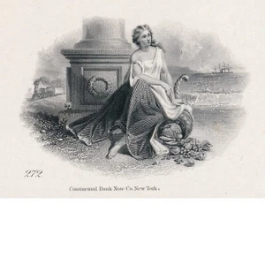 1860's Trade, Vignette Die Proof on india on card, Continental Bank Note Co. 272 - Picture 1 of 3