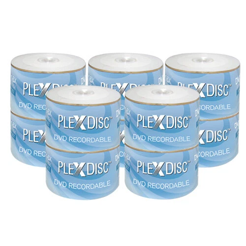 500 PC PlexDisc 16X 4.7 GB DVD-R White Inkjet Hub Printable Disc 632-210 - Image 1 of 1