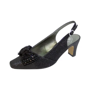 👠 FLORAL Megan Women's Wide Width Dress Slingback Shoes with Metallic Bow 👠 - Picture 1 of 19