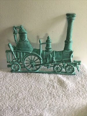 Tren locomotora hierro fundido colgante de pared 10x8.  Motor de vapor Foto 1 de 4