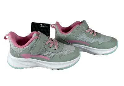 Zapatillas deportivas Athletic Works para correr niñas pequeñas talla 9 gris malla suela de goma cómoda Foto 1 de 4