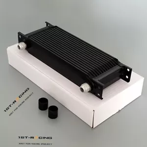 Universal 10-AN 15 Row Oil Cooler AN-10 Aluminum Engine Transmission Black - Picture 1 of 4