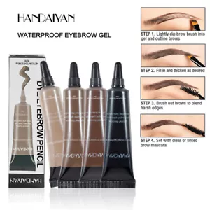 Eye Brow Tattoo Tint Dye Gel Eyebrow Cream With Brush Waterproof Long Lasting AU - Picture 1 of 20