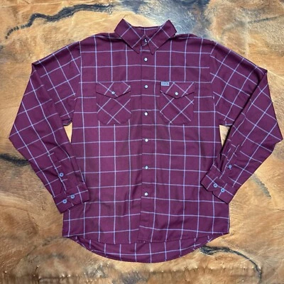 Dixxon Flannel Co The Underground Hombre Manga Larga Talla Grande Franela Borgoña Foto 1 de 4