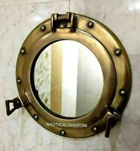 Miroir mural de bateau maritime nautique, hublot en laiton antique de 12... - Bild 1 von 4