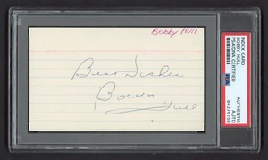 Bobby Hull Early Vintage Signed Autograph 3”x5” Index Card PSA/DNA Blackhawks - Picture 1 of 2