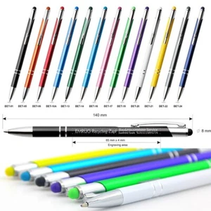 50 Stück Metallkugelschreiber Touch Pen individueller Gravur Werbung TOP - Bild 1 von 25