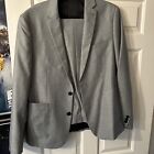 Very Mens 2 Piece Light Grey Suit Jacket Size 40 R Regular Trousers 34 R