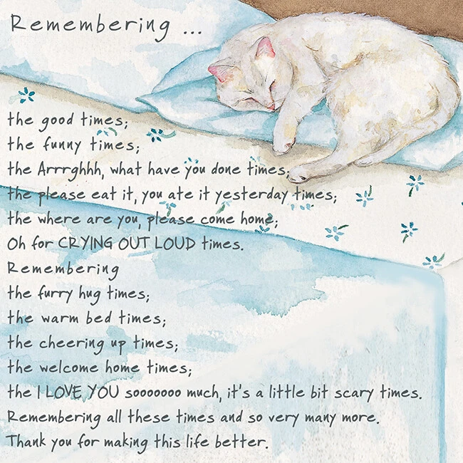 Remembering Cat Little Dog Laughed Greeting Card Blank Inside - Image 1 of 1