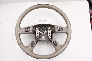 Nice GM OEM 2003-07 GMC Yukon Denali Medium Neutral Tan Leather Steering Wheel - Picture 1 of 10