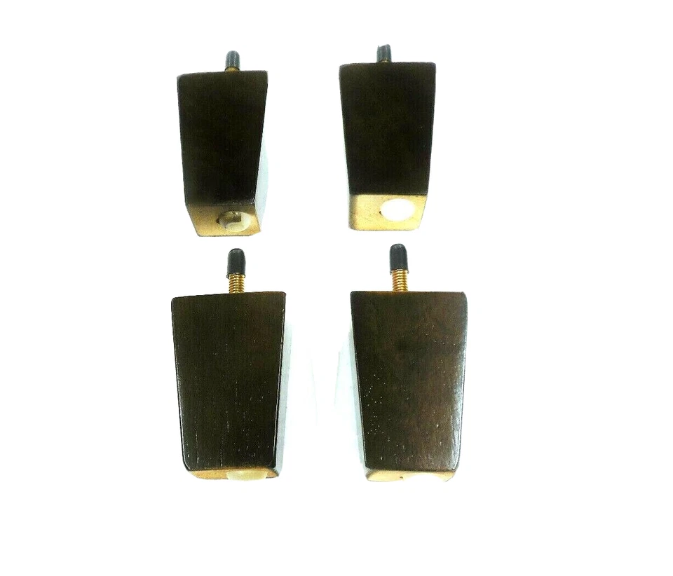 3" Medium Walnut Pyramid Solid Wood Furniture Leg (L105) Sofa Ottoman - Set of 4 - Image 1 of 4