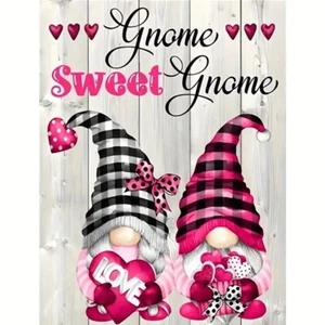 5D Diamond Painting Kit - 20X30cm Gnome Sweet Gnome - Rhinestone - Picture 1 of 8