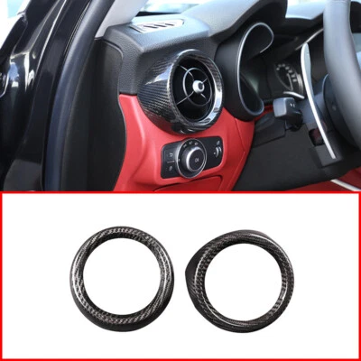 Real Carbon Fiber Side Air Vent Outlet Cover Trim For Alfa Romeo Stelvio 2017-21 - Image 1 of 4