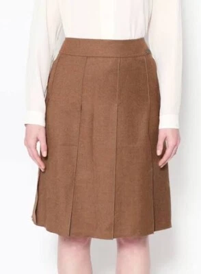 Женская плиссированная юбка Chanel шерсть кашемир коричневый размер 40 винтаж осень 1999 - Изображение 1 из 4