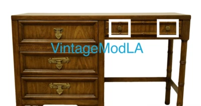 RARE Dixie Shangri La Desk Drawer Brass Knobs Pulls - Image 1 of 2