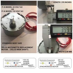 ( N) P-16 ( TELCO MOTIONETTE MOTOR PARTS REPLACEMENT ( 110-120V AC OR 24V AC ) - Picture 1 of 3