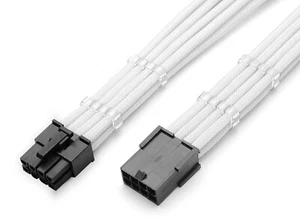 8-Pin White GPU PSU Sleeved Graphic Card Power Supply Extension + Cable Comb PC - Picture 1 of 15