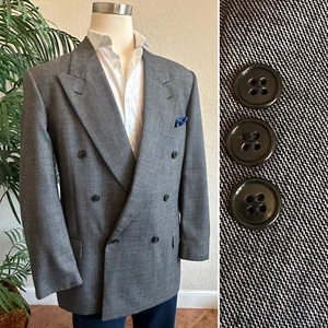 GIANCARLO LAMBERTI DOUBLE BREASTED BLAZER JACKET 44L LONG SUIT JACKET ITALY - Picture 1 of 12