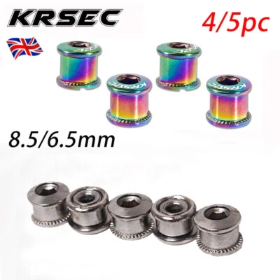 KRSEC Bike Chainring Bolts Single/Double/Triple 4/5 PCS Chainwheel Crank Screws - Image 1 of 4