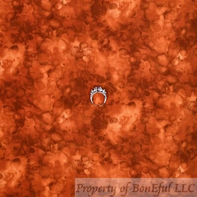 BonEful Tela FQ Algodón Edredón Naranja Tonal Marrón Rojo Fuego Calicó Licuadora Estampado Foto 1 de 4