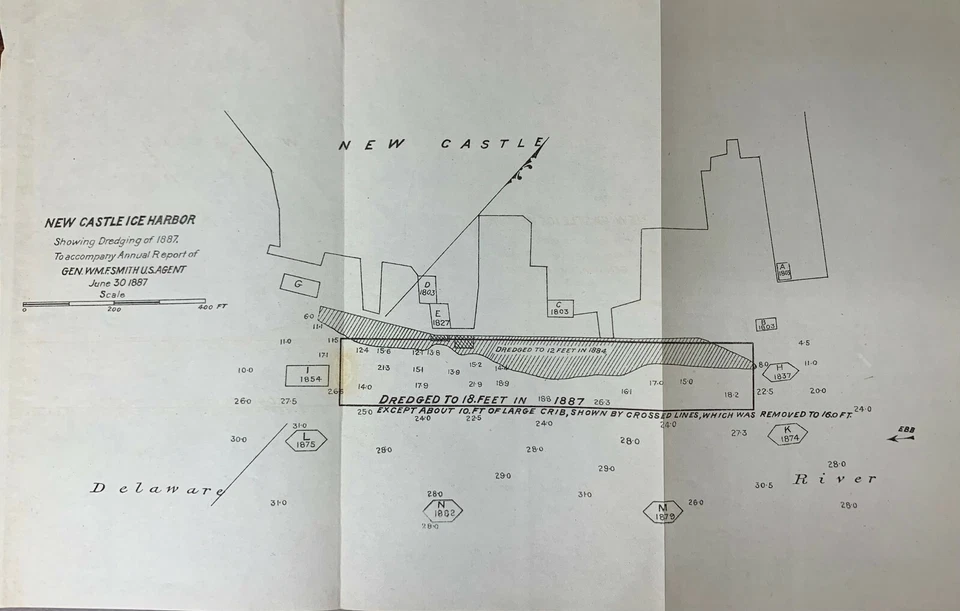 New Castle Ice Harbor, показ дноуглубительных работ 1887 года. - Изображение 1 из 1