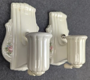 Pair Excellent PORCELIER Porcelain Sconces, Art Deco & MCM, Rewired & Restored - Picture 1 of 10