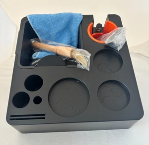 NEW Espresso Coffee Knock Box w/measuring spoon, brush, microfiber cloth - Picture 1 of 4
