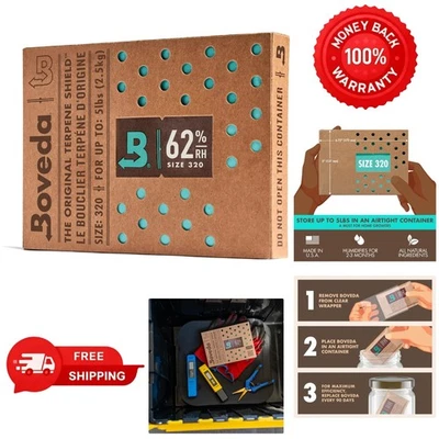 Paquete de control de humedad bidireccional 62 % para almacenar 5 lb - tamaño 320 - individual Foto 1 de 4