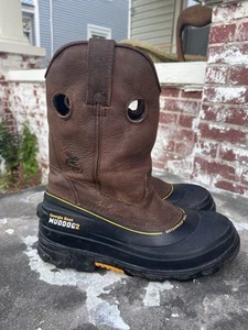 Stivali Georgia Muddog2 Wellington GB00229TS Uomo 9M Lavoro Pelle Marrone Nero Pull On - Foto 1 di 15